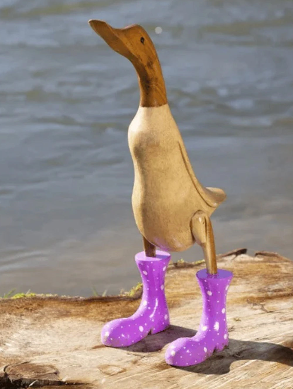 🌈Hand Carved Wellies Duck Family💞