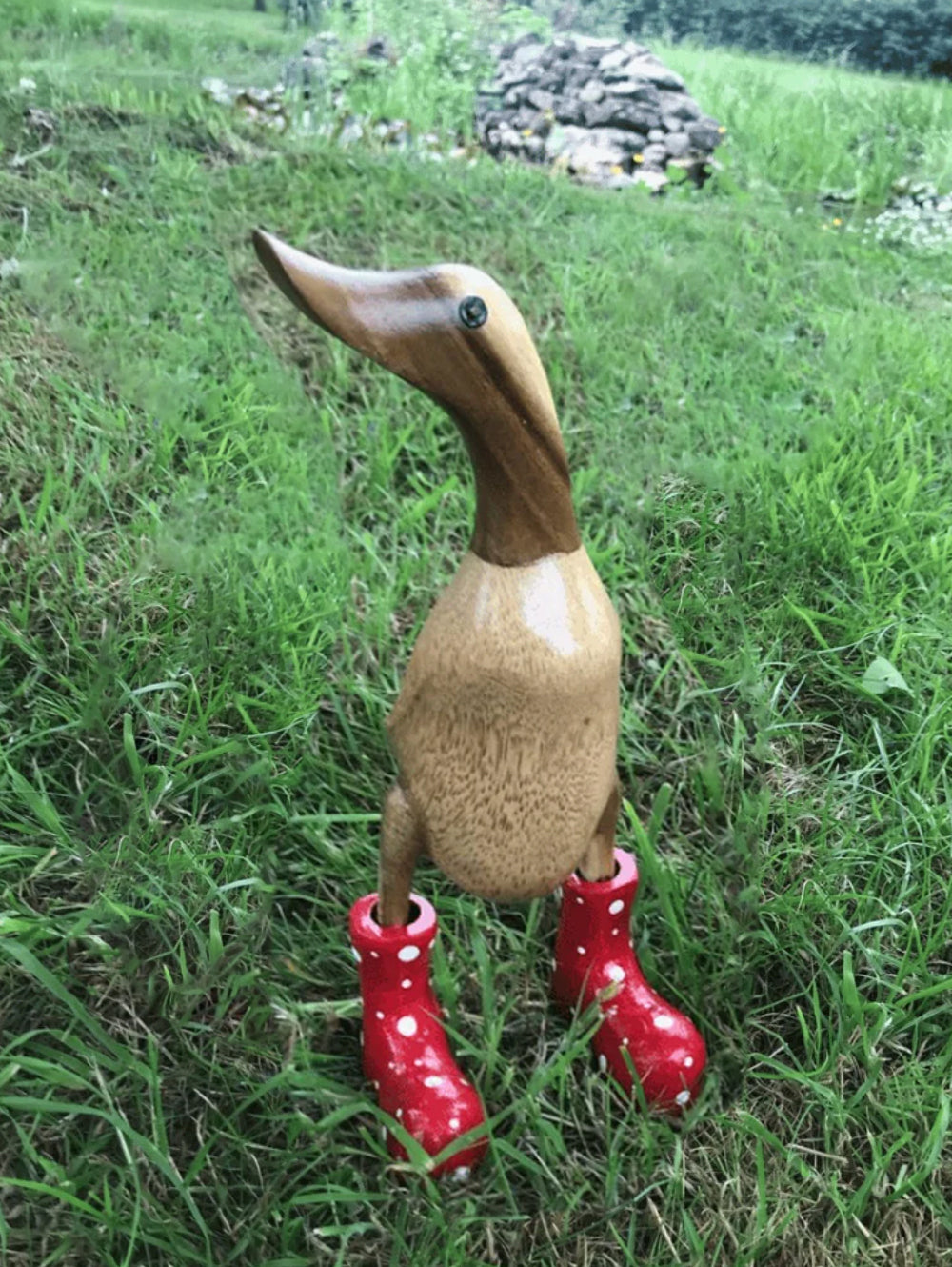 🌈Hand Carved Wellies Duck Family💞